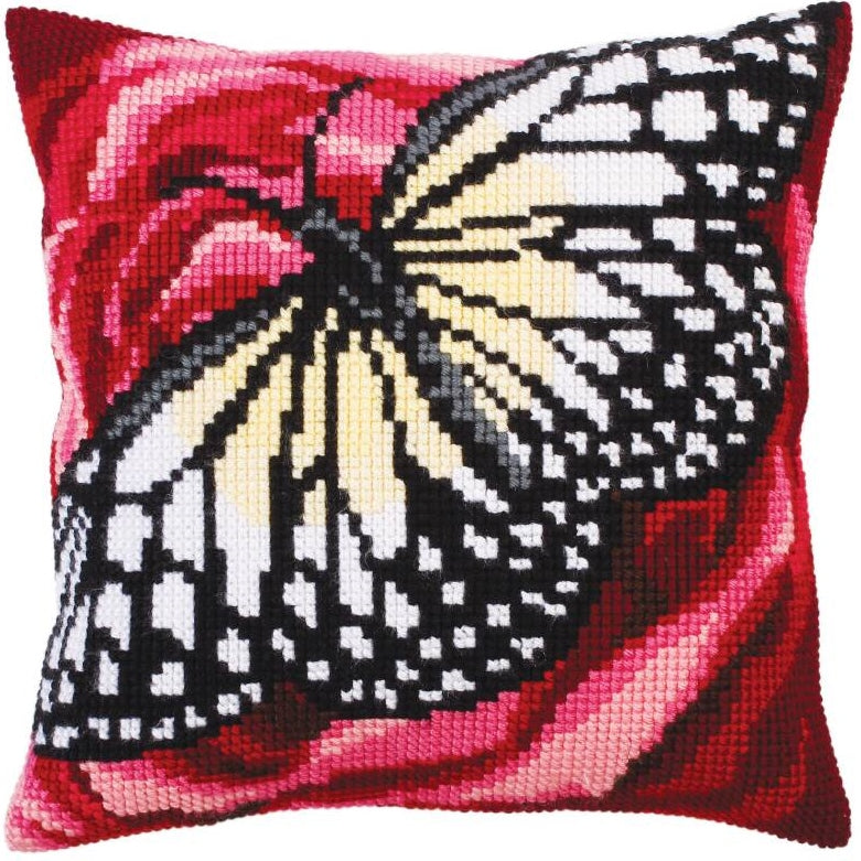 Bucilla Pillow Stamped Cross Stitch Kit #65524 Butterfly and
