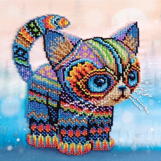 Colourful Kitten Bead Embroidery Kit, VDV TN-1394