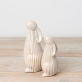 Glazed Ceramic Pottery Rabbit Ornament - 12cm