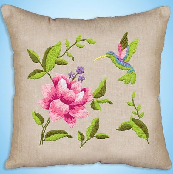 Hummingbird Cushion Embroidery Kit, Design Works 3495