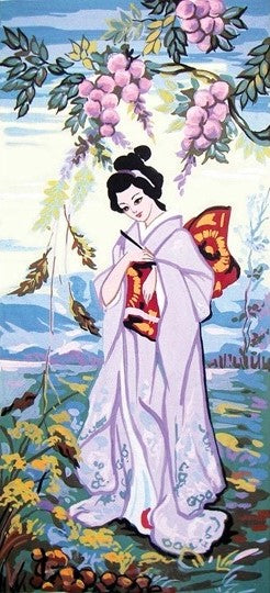 Lavender Geisha Tapestry Canvas, Needlepoint -Grafitec C08-051