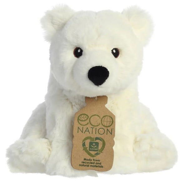 Polar Bear Soft Toy - Eco Nation - 24cm/9.5 inches