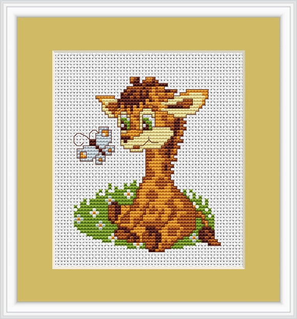 Baby Giraffe Cross Stitch Kit Mini, Riolis B044
