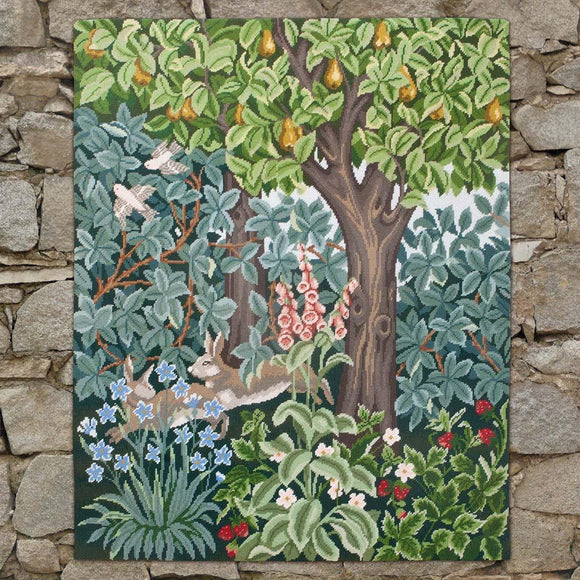 Beth Russell Needlepoint Tapestry Kit, Greenery Hares Wallhanging