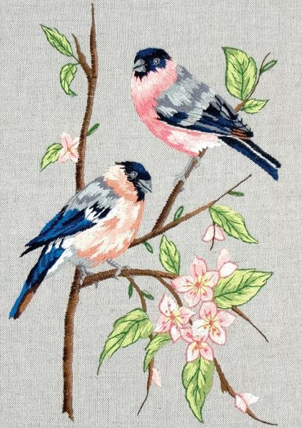 Bullfinches Embroidery Kit, Anchor Freestyle PE651