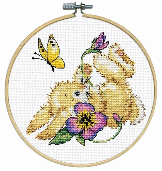 Bunny Cross Stitch Kit with Hoop, Design Works 7046