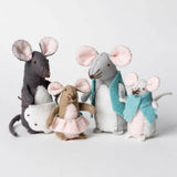 Mouse Family Wool Felt Embroidery Kit, Corinne Lapierre -set of 4
