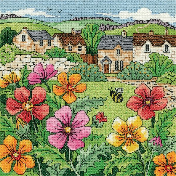 Country Village Cross Stitch Kit, Heritage Crafts -Karen Carter