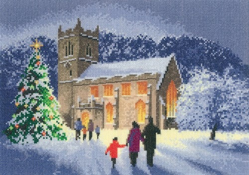 Christmas Church Cross Stitch Kit, John Clayton, Heritage Crafts