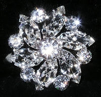 Diamante Button, Crystal Embellishment, Star Flower J65 -21mm