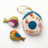 Birdhouse Birds Wool Felt Embroidery Kit, Corinne Lapierre -set of 3