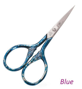 Embroidery Scissors, Premax Optima Lions Tail Scissors - Blue, 3.5"/9cm
