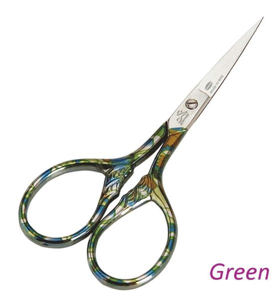 Embroidery Scissors, Premax Optima Lions Tail Scissors - Green, 3.5
