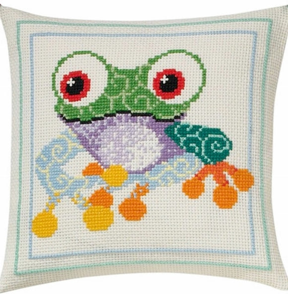Frog Cross Stitch Kit, Permin 83-3876