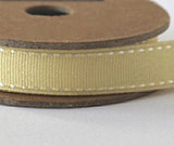 Camomile Grosgrain Ribbon, Stitched Edge -15mm