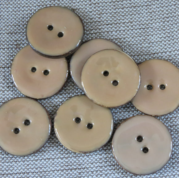 Glazed Coconut Buttons, Salmon Button - Large, 30mm