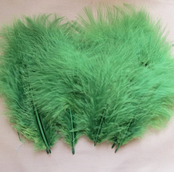 Marabou Feathers, Luxury Marabout Feathers - Premium Emerald x 12