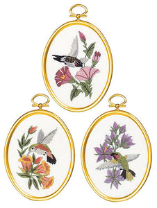 Embroidery Kit Hummingbirds Embroidery Set of 3, 004-0864