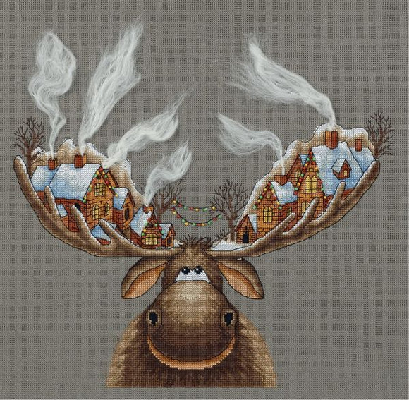 Christmas Moose Cross Stitch Kit, Panna ZM-7103