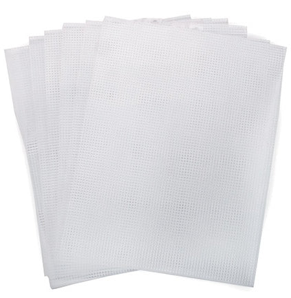 100 Pieces White Plastic Canvas Sheets - 4.1 X 4.1 Inch, 7 Count Mesh For Embroidery & Crafts