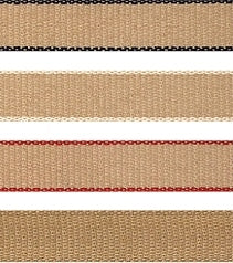 Natural Rustic Woven Hopsack Ribbon, Stitched Edge -7mm 60037