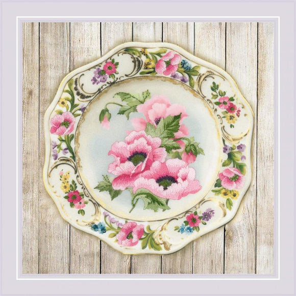 Embroidery Kit Anemone Plate Embroidery RPT-0075