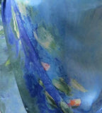 Silk Scarf - Monet Waterlilies Silken Fabric Scarf / Shawl