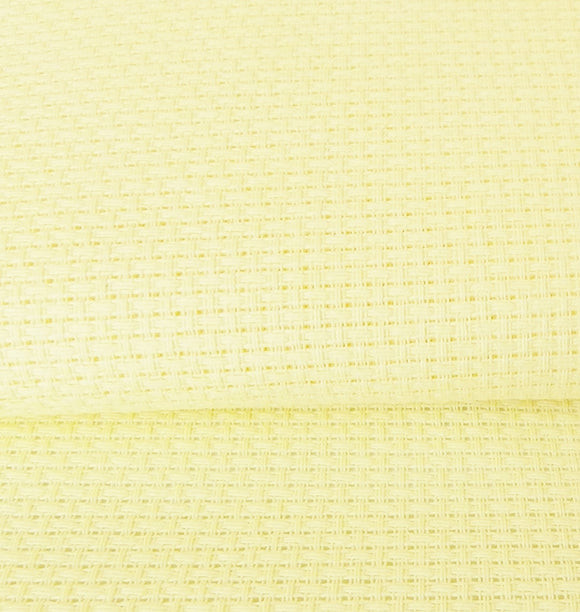 Aida 14 count Cotton Fabric, Zweigart 14ct, FAT QUARTER -Pale Yellow