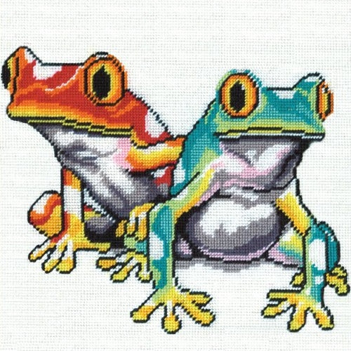Frogs Tapestry Kit, Needlepoint Starter, Design Works 2519