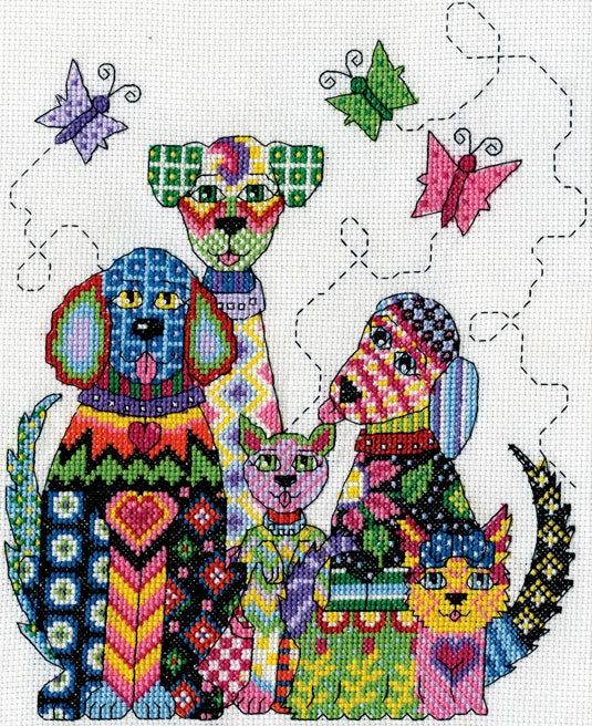 Patchwork Dogs Counted Cross Stitch Kit, Design Works 3372