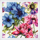 Watercolour Floral Tapestry Kit, Needlepoint Starter Design Works 2619