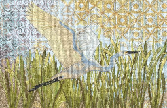Egret in Flight Cross Stitch Kit, Dimensions D70-35411