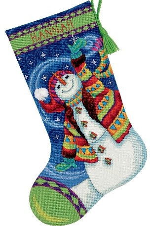 Happy Snowman Stocking Tapestry Needlepoint Kit, Dimensions