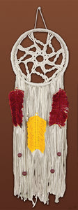 Macrame Kit, Wall Hanging Cotton Knot Kit Coloured Feather Dreamcatcher 24"