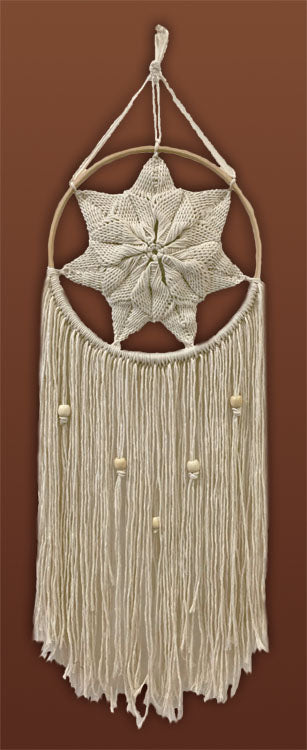 Macrame Kit, Wall Hanging Cotton Knot Kit Natural Star 24