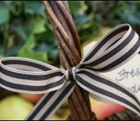 Chocolate and Butterscotch Stripe Grosgrain Ribbon -15mm