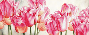 Pink Tulips Printed Cross Stitch Kit, Luca-s