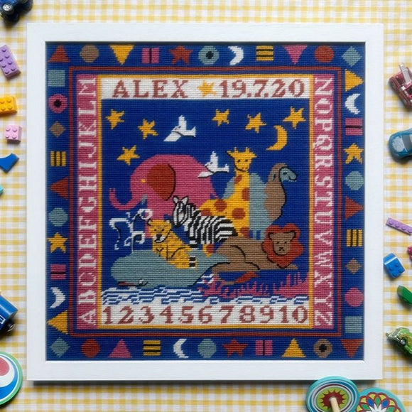 Animal Allsorts Sampler, Glorafilia Needlepoint Kit - Bright