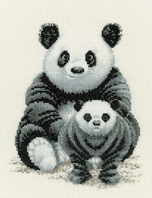 Black and White Pandas Cross Stitch Kit, Heritage Crafts Warwick Higgs