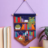 Book Lovers Wool Felt Embroidery Kit Wall-Hanging, Hawthorn Handmade