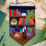 Book Lovers Wool Felt Embroidery Kit Wall-Hanging, Hawthorn Handmade