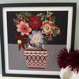 Burgundy Dahlias Tapestry Kit, Appletons Needlepoint