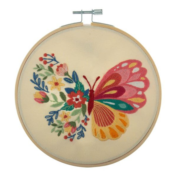 Butterfly Embroidery Kit, with hoop, Trimits