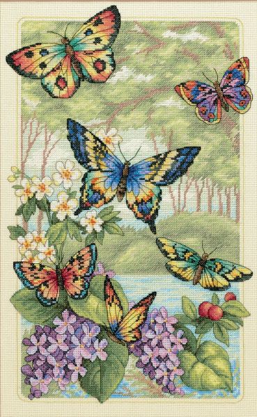 Butterfly Forest Cross Stitch Kit, Dimensions D35223