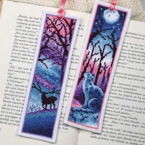 Cat and Stag Bookmarks Cross Stitch Kit, Vervaco PN-0202217 - PAIR