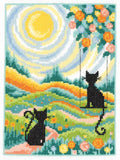 Cats in the Garden Cross Stitch Kit, Vervaco pn-0223852
