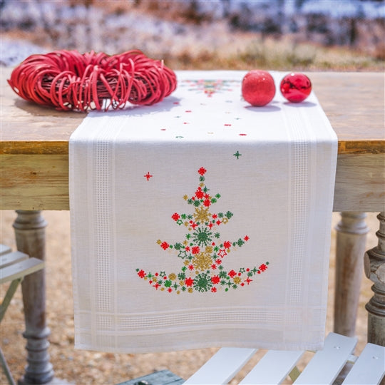 Christmas Tree Tablecloth Embroidery Kit Runner, Vervaco PN-0218373