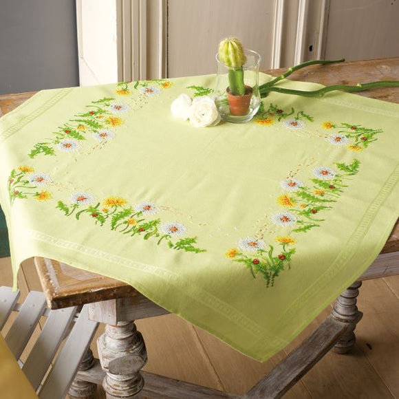 Dandelions Printed Cross Stitch Kit, Embroidery Tablecloth, Vervaco PN-0149953
