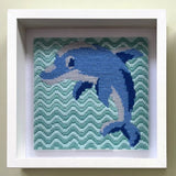 Dolphin Tapestry Kit, Needlepoint Starter, Sew Needlecraft