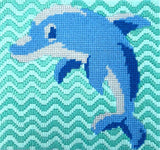 Dolphin Tapestry Kit, Needlepoint Starter, Sew Needlecraft